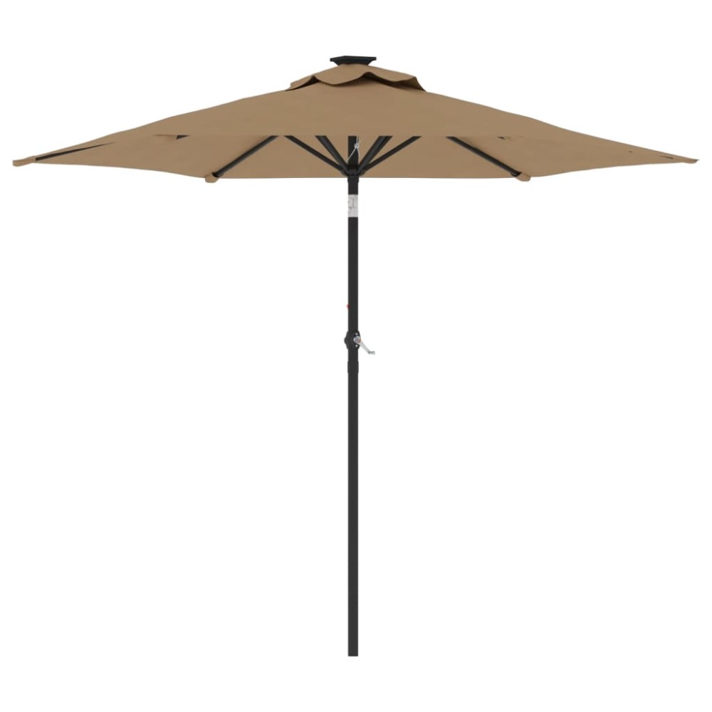 vidaXL Umbrelă soare de grădină stâlp din oțel, taupe, 225x225x212 cm