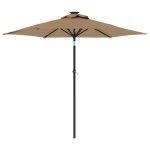 vidaXL Umbrelă soare de grădină stâlp din oțel, taupe, 225x225x212 cm vidaXL Umbrelă soare de grădină stâlp din oțel, taupe, 225x225x212 cm