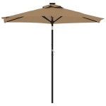 vidaXL Umbrelă soare de grădină stâlp din oțel, taupe, 225x225x212 cm vidaXL Umbrelă soare de grădină stâlp din oțel, taupe, 225x225x212 cm
