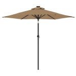 vidaXL Umbrelă soare de grădină stâlp din oțel, taupe, 225x225x212 cm vidaXL Umbrelă soare de grădină stâlp din oțel, taupe, 225x225x212 cm
