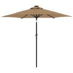 vidaXL Umbrelă soare de grădină stâlp din oțel, taupe, 225x225x212 cm vidaXL Umbrelă soare de grădină stâlp din oțel, taupe, 225x225x212 cm