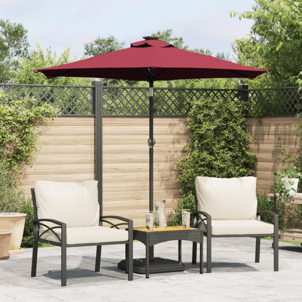 vidaXL Umbrelă soare grădină stâlp din oțel roșu bordo 225x225x212 cm