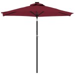 vidaXL Umbrelă soare grădină stâlp din oțel roșu bordo 225x225x212 cm vidaXL Umbrelă soare grădină stâlp din oțel roșu bordo 225x225x212 cm