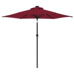 vidaXL Umbrelă soare grădină stâlp din oțel roșu bordo 225x225x212 cm vidaXL Umbrelă soare grădină stâlp din oțel roșu bordo 225x225x212 cm