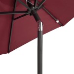 vidaXL Umbrelă soare grădină stâlp din oțel roșu bordo 225x225x212 cm vidaXL Umbrelă soare grădină stâlp din oțel roșu bordo 225x225x212 cm