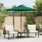 vidaXL Umbrelă soare de grădină stâlp din oțel/LED verde 225x225x212cm vidaXL Umbrelă soare de grădină stâlp din oțel/LED verde 225x225x212cm