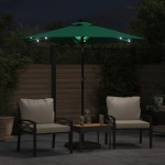 vidaXL Umbrelă soare de grădină stâlp din oțel/LED verde 225x225x212cm vidaXL Umbrelă soare de grădină stâlp din oțel/LED verde 225x225x212cm