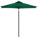 vidaXL Umbrelă soare de grădină stâlp din oțel/LED verde 225x225x212cm vidaXL Umbrelă soare de grădină stâlp din oțel/LED verde 225x225x212cm