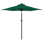 vidaXL Umbrelă soare de grădină stâlp din oțel/LED verde 225x225x212cm vidaXL Umbrelă soare de grădină stâlp din oțel/LED verde 225x225x212cm