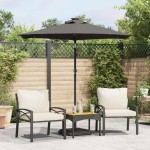 vidaXL Umbrelă soare grădină stâlp din oțel/LED antracit 225x225x212cm