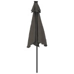 vidaXL Umbrelă soare grădină stâlp din oțel/LED antracit 225x225x212cm