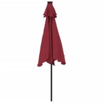 vidaXL Umbrelă soare de grădină stâlp din oțel/LED roșu 225x225x212cm