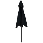 vidaXL Umbrelă soare de grădină stâlp din oțel/LED negru 225x225x212cm