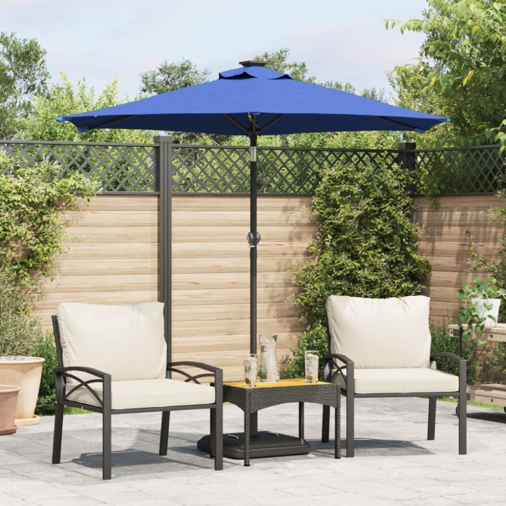 vidaXL Umbrelă soare grădină stâlp din oțel/LED antracit 225x225x212cm