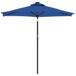 vidaXL Umbrelă soare grădină stâlp din oțel/LED antracit 225x225x212cm