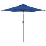 vidaXL Umbrelă soare grădină stâlp din oțel/LED antracit 225x225x212cm