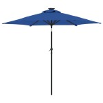 vidaXL Umbrelă soare grădină stâlp din oțel/LED antracit 225x225x212cm