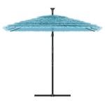 vidaXL Umbrelă soare de grădină stâlp din oțel, albastru 246x246x230cm vidaXL Umbrelă soare de grădină stâlp din oțel, albastru 246x246x230cm