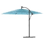 vidaXL Umbrelă soare de grădină stâlp din oțel, albastru 246x246x230cm vidaXL Umbrelă soare de grădină stâlp din oțel, albastru 246x246x230cm