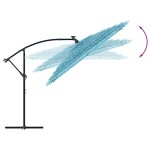 vidaXL Umbrelă soare de grădină stâlp din oțel, albastru 246x246x230cm vidaXL Umbrelă soare de grădină stâlp din oțel, albastru 246x246x230cm