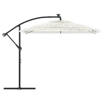 vidaXL Umbrelă soare de grădină stâlp din oțel, alb 246x246x230cm vidaXL Umbrelă soare de grădină stâlp din oțel, alb 246x246x230cm
