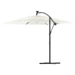 vidaXL Umbrelă soare de grădină stâlp din oțel, alb 246x246x230cm vidaXL Umbrelă soare de grădină stâlp din oțel, alb 246x246x230cm