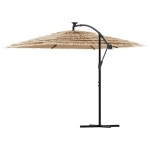 vidaXL Umbrelă soare de grădină cu stâlp din oțel, maro 269x269x235 cm