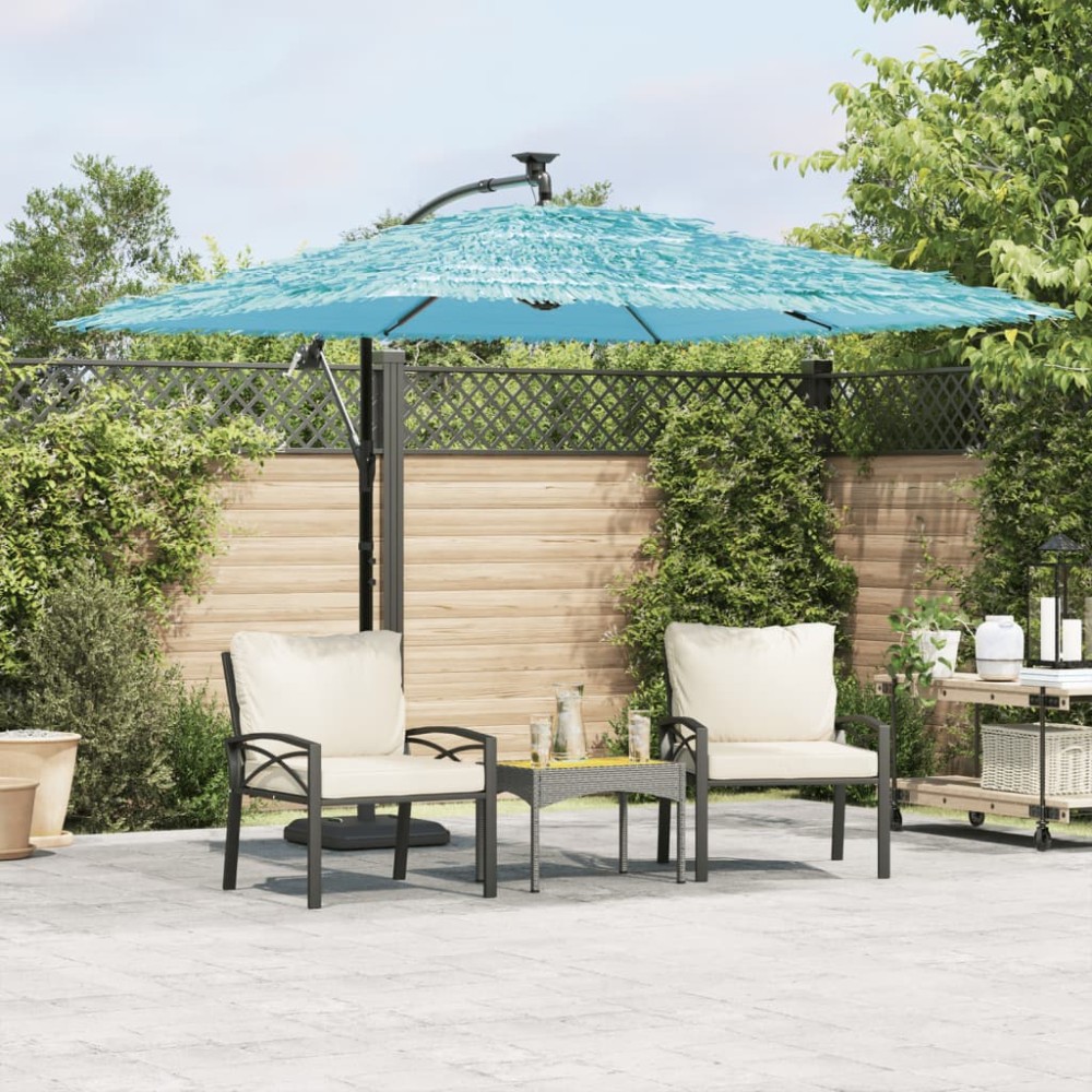 vidaXL Umbrelă soare de grădină stâlp din oțel, albastru 269x269x235cm