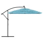 vidaXL Umbrelă soare de grădină stâlp din oțel, albastru 269x269x235cm vidaXL Umbrelă soare de grădină stâlp din oțel, albastru 269x269x235cm