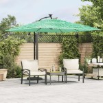 vidaXL Umbrelă soare de grădină cu stâlp din oțel, verde 269x269x235cm vidaXL Umbrelă soare de grădină cu stâlp din oțel, verde 269x269x235cm