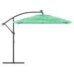 vidaXL Umbrelă soare de grădină cu stâlp din oțel, verde 269x269x235cm vidaXL Umbrelă soare de grădină cu stâlp din oțel, verde 269x269x235cm