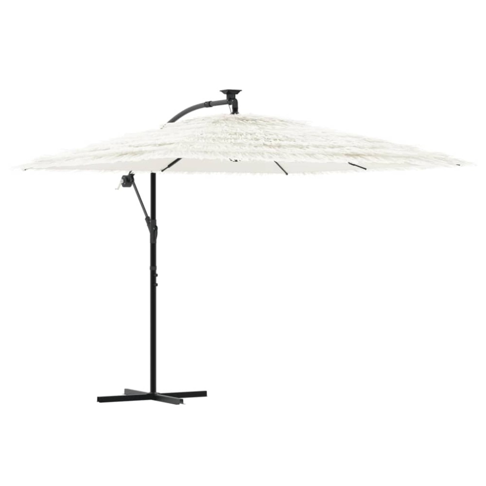 vidaXL Umbrelă soare de grădină stâlp din oțel, alb 269x269x235cm