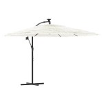 vidaXL Umbrelă soare de grădină stâlp din oțel, alb 269x269x235cm vidaXL Umbrelă soare de grădină stâlp din oțel, alb 269x269x235cm