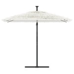 vidaXL Umbrelă soare de grădină stâlp din oțel, alb 269x269x235cm vidaXL Umbrelă soare de grădină stâlp din oțel, alb 269x269x235cm