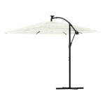 vidaXL Umbrelă soare de grădină stâlp din oțel, alb 269x269x235cm vidaXL Umbrelă soare de grădină stâlp din oțel, alb 269x269x235cm