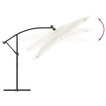 vidaXL Umbrelă soare de grădină stâlp din oțel, alb 269x269x235cm vidaXL Umbrelă soare de grădină stâlp din oțel, alb 269x269x235cm