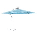 vidaXL Umbrelă soare de grădină stâlp din oțel, albastru 290x290x238cm vidaXL Umbrelă soare de grădină stâlp din oțel, albastru 290x290x238cm