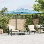 vidaXL Umbrelă soare de grădină stâlp din oțel, albastru 290x290x238cm vidaXL Umbrelă soare de grădină stâlp din oțel, albastru 290x290x238cm