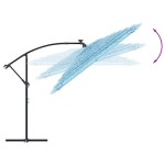 vidaXL Umbrelă soare de grădină stâlp din oțel, albastru 290x290x238cm vidaXL Umbrelă soare de grădină stâlp din oțel, albastru 290x290x238cm