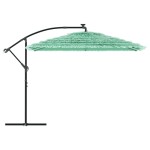 vidaXL Umbrelă soare de grădină cu stâlp din oțel verde 290x290x238 cm