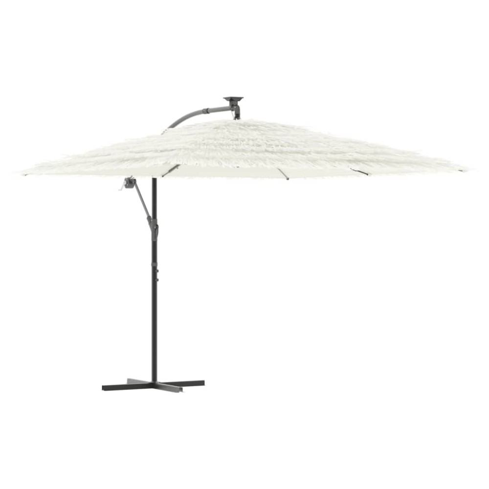 vidaXL Umbrelă soare de grădină stâlp din oțel, alb 290x290x238 cm