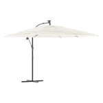 vidaXL Umbrelă soare de grădină stâlp din oțel, alb 290x290x238 cm vidaXL Umbrelă soare de grădină stâlp din oțel, alb 290x290x238 cm