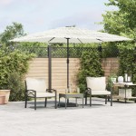 vidaXL Umbrelă soare de grădină stâlp din oțel, alb 290x290x238 cm vidaXL Umbrelă soare de grădină stâlp din oțel, alb 290x290x238 cm