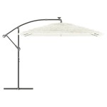 vidaXL Umbrelă soare de grădină stâlp din oțel, alb 290x290x238 cm vidaXL Umbrelă soare de grădină stâlp din oțel, alb 290x290x238 cm