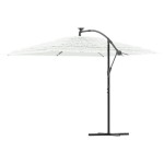 vidaXL Umbrelă soare de grădină stâlp din oțel, alb 290x290x238 cm vidaXL Umbrelă soare de grădină stâlp din oțel, alb 290x290x238 cm