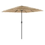vidaXL Umbrelă soare de grădină cu stâlp din oțel, maro 248x248x248 cm vidaXL Umbrelă soare de grădină cu stâlp din oțel, maro 248x248x248 cm
