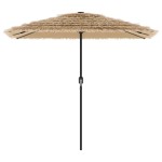vidaXL Umbrelă soare de grădină cu stâlp din oțel, maro 248x248x248 cm vidaXL Umbrelă soare de grădină cu stâlp din oțel, maro 248x248x248 cm