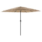 vidaXL Umbrelă soare de grădină cu stâlp din oțel, maro 248x248x248 cm vidaXL Umbrelă soare de grădină cu stâlp din oțel, maro 248x248x248 cm