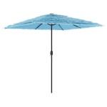 vidaXL Umbrelă soare de grădină stâlp din oțel, albastru 248x248x248cm vidaXL Umbrelă soare de grădină stâlp din oțel, albastru 248x248x248cm