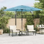 vidaXL Umbrelă soare de grădină stâlp din oțel, albastru 248x248x248cm vidaXL Umbrelă soare de grădină stâlp din oțel, albastru 248x248x248cm